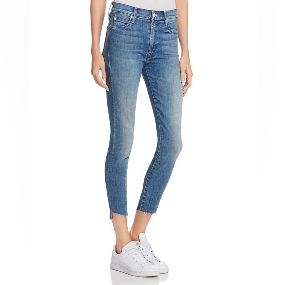 Mother Jeans Stunner Zip Ankle Step Fray Good Girls Do Wash Blue Size 29 - Picture 6 of 14